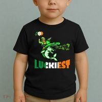 Saint Patrick's Day Funny Leprechaun Riding Shark Best Gift Toddler T-Shirt thumb 2