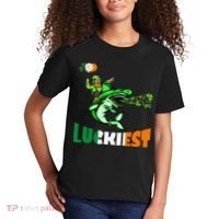 Saint Patrick's Day Funny Leprechaun Riding Shark Best Gift Kids T-Shirt thumb 2