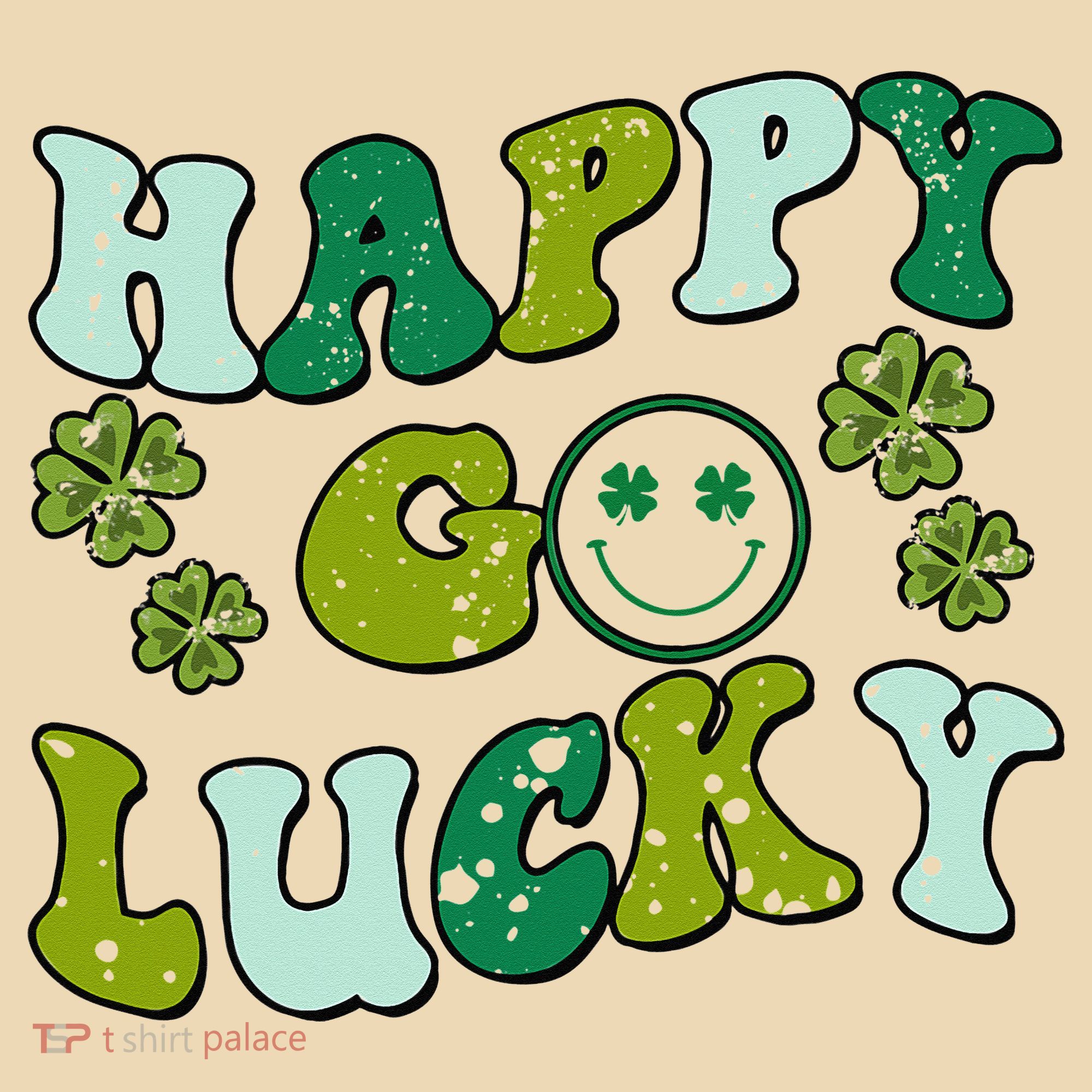 St Patricks Day Happy Go Lucky Shamrock Irish Retro Tote Bag
