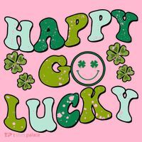 St Patricks Day Happy Go Lucky Shamrock Irish Retro Coaster thumb 2