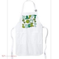 St Patricks Day Happy Go Lucky Shamrock Irish Retro Apron thumb 0
