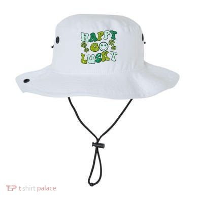 St Patricks Day Happy Go Lucky Shamrock Irish Retro Bucket Hat