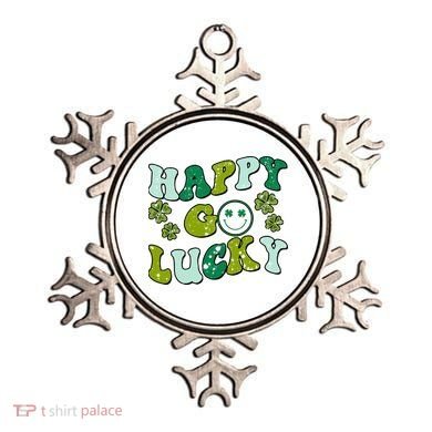 St Patricks Day Happy Go Lucky Shamrock Irish Retro Ornament
