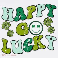 St Patricks Day Happy Go Lucky Shamrock Irish Retro Women's Tank Top thumb 5