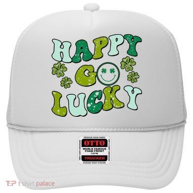 St Patricks Day Happy Go Lucky Shamrock Irish Retro Hat