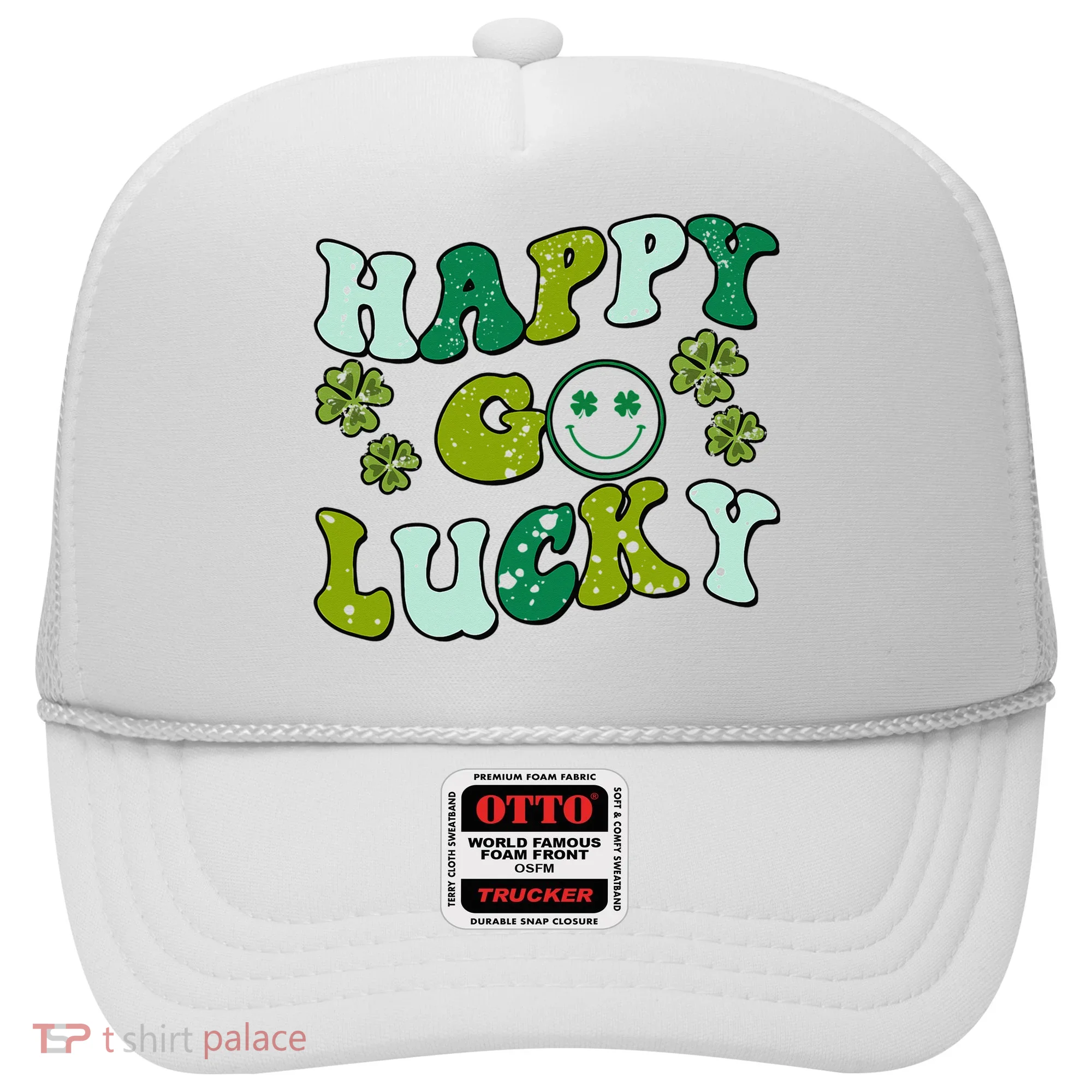 St Patricks Day Happy Go Lucky Shamrock Irish Retro Hat