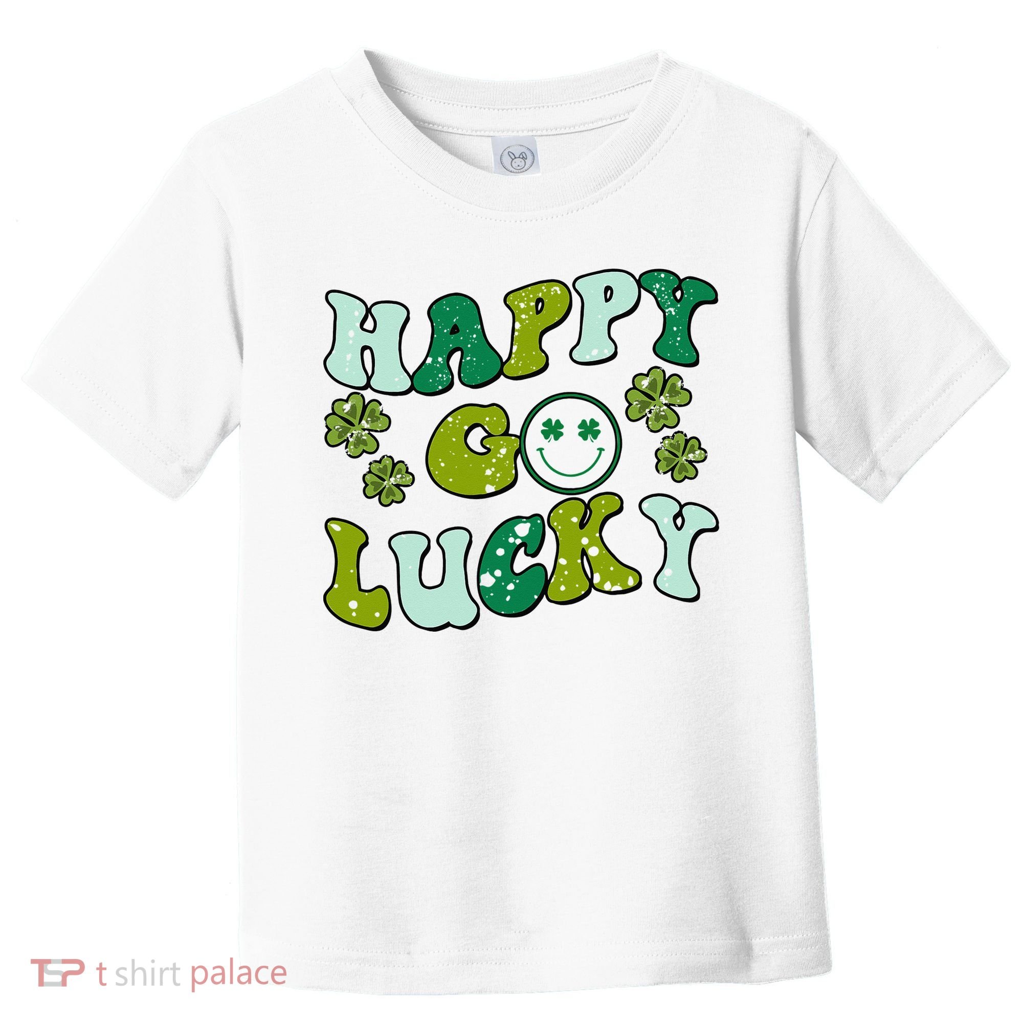 St Patricks Day Happy Go Lucky Shamrock Irish Retro Toddler T-Shirt