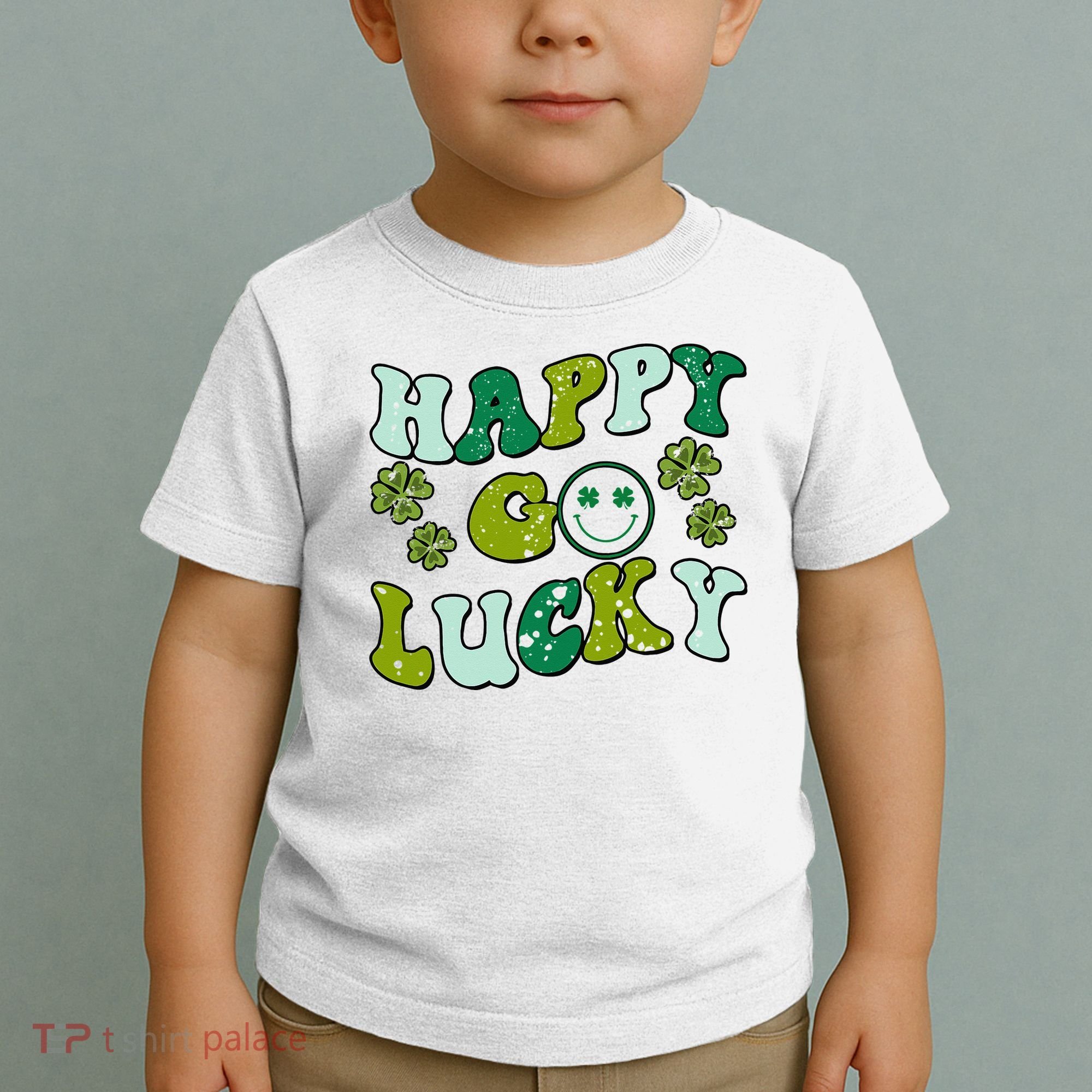 St Patricks Day Happy Go Lucky Shamrock Irish Retro Toddler T-Shirt
