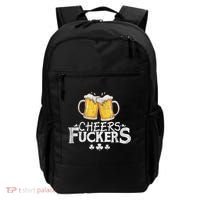 St Patricks Day Cheers Fuckers Funny Beer Drinking Backpack thumb 0