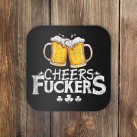 St Patricks Day Cheers Fuckers Funny Beer Drinking Coaster thumb 0