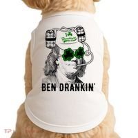St Patricks Day, Ben Drankin, Funny St Patricks Day, St Patricks Day Drinking Doggie Tank thumb 0