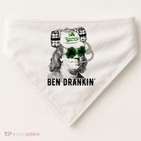 St Patricks Day, Ben Drankin, Funny St Patricks Day, St Patricks Day Drinking USA-Made Doggie Bandana thumb 0