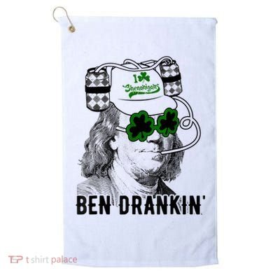 St Patricks Day, Ben Drankin, Funny St Patricks Day, St Patricks Day Drinking Golf Towel