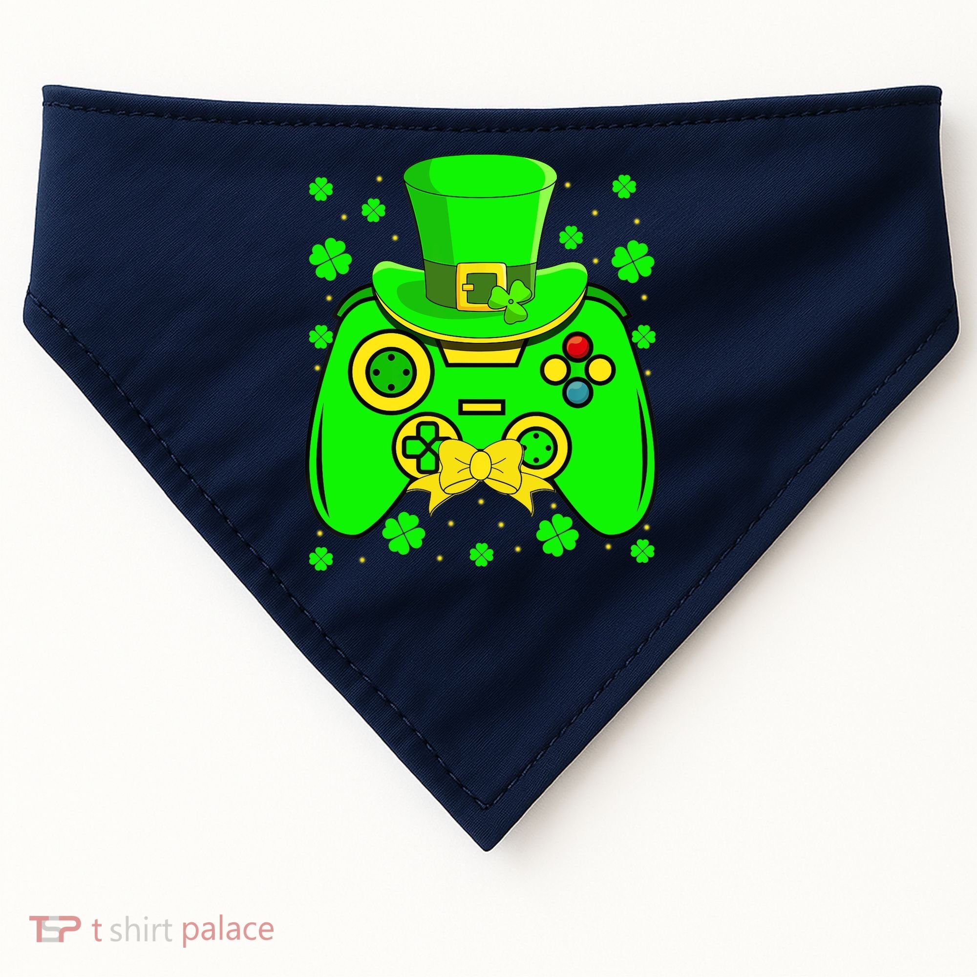 St Patricks Day Video Game Gaming Gamer Gift USA-Made Doggie Bandana