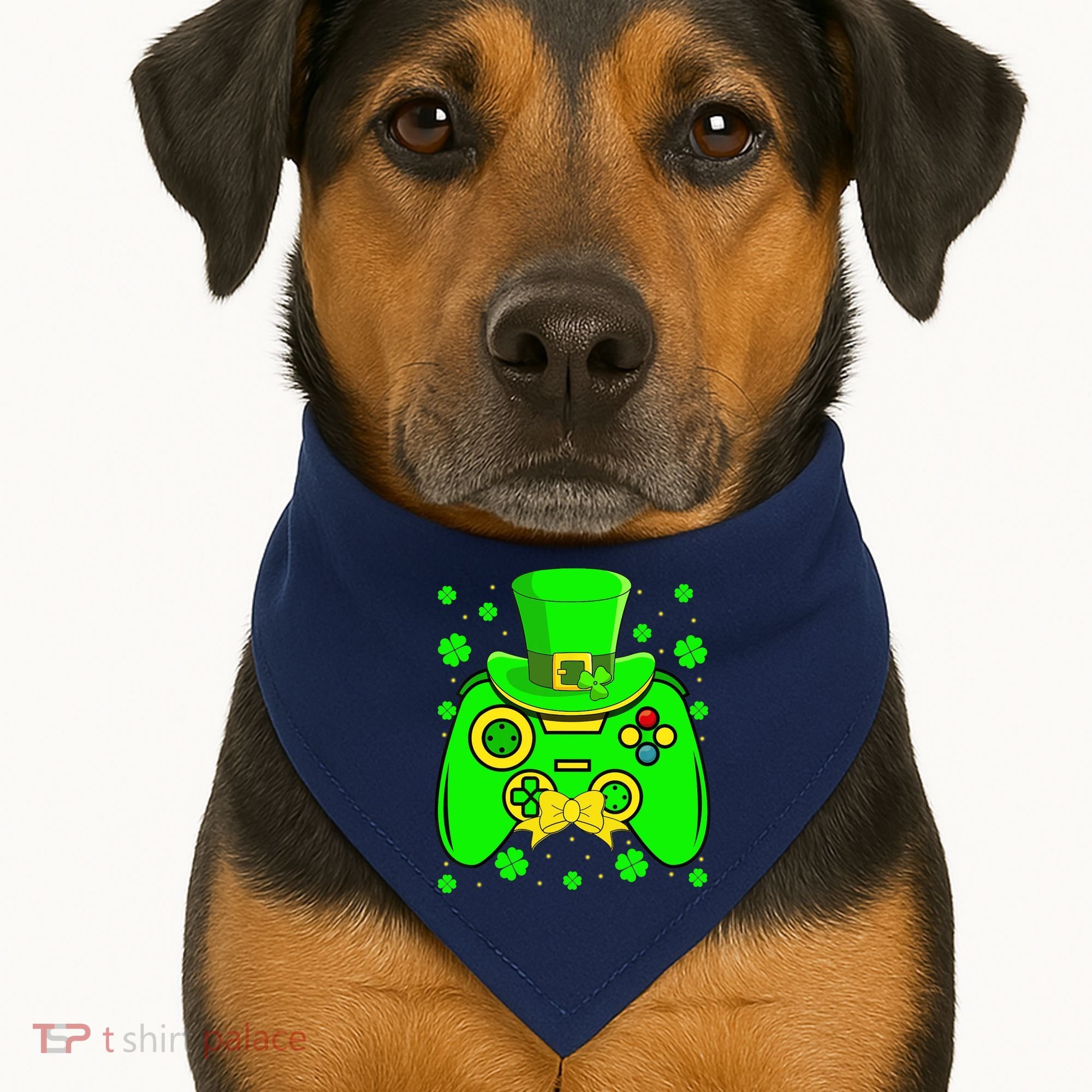 St Patricks Day Video Game Gaming Gamer Gift USA-Made Doggie Bandana