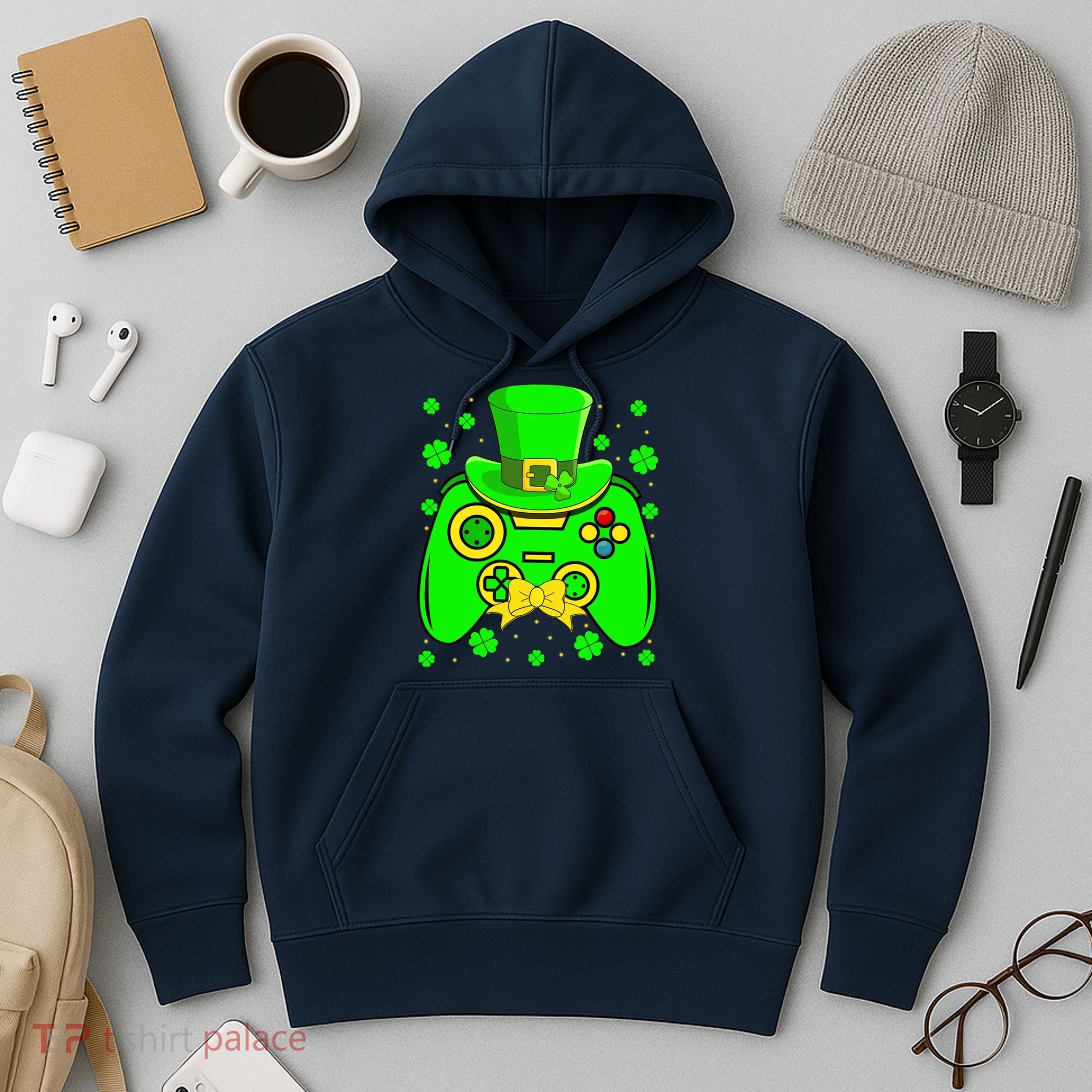 St Patricks Day Video Game Gaming Gamer Gift Hoodie