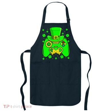 St Patricks Day Video Game Gaming Gamer Gift Apron