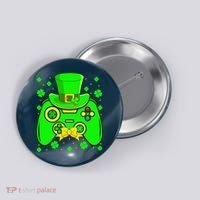 St Patricks Day Video Game Gaming Gamer Gift Button thumb 0
