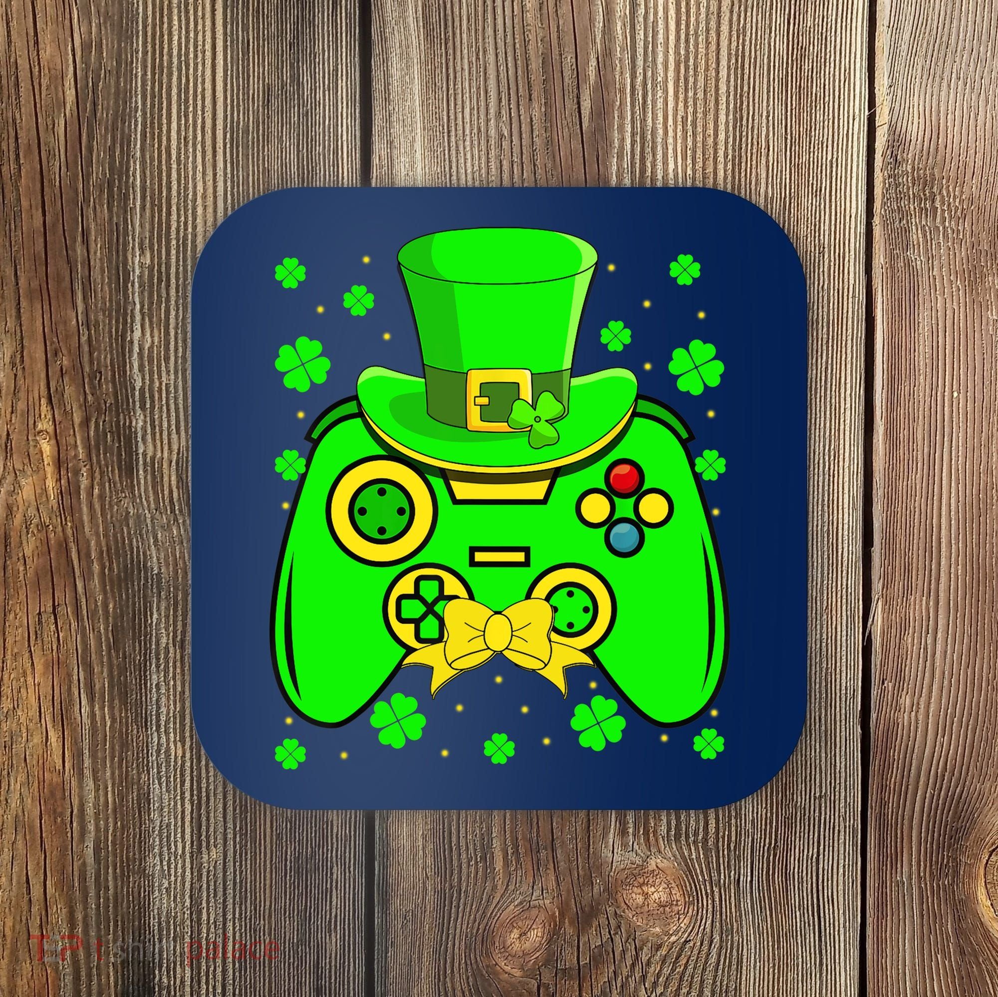 St Patricks Day Video Game Gaming Gamer Gift Coaster