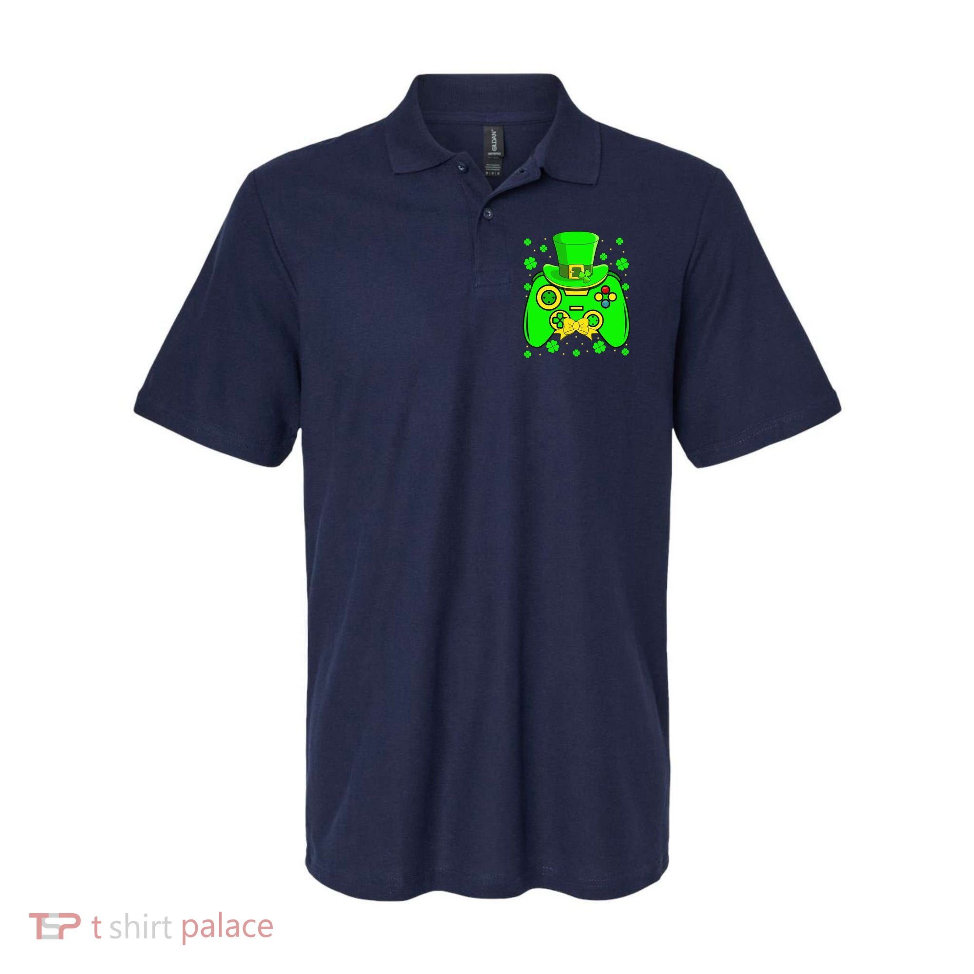St Patricks Day Video Game Gaming Gamer Gift Polo