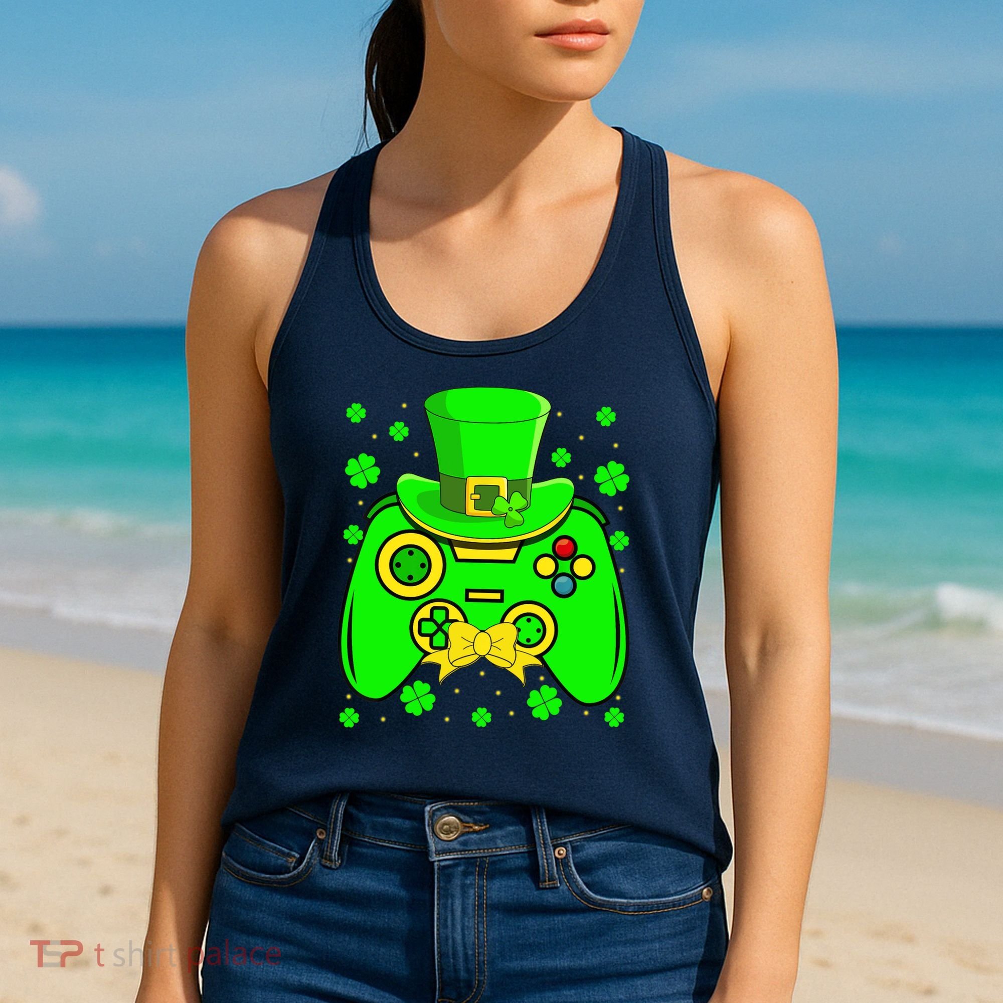 St Patricks Day Video Game Gaming Gamer Gift Women's Tank Top