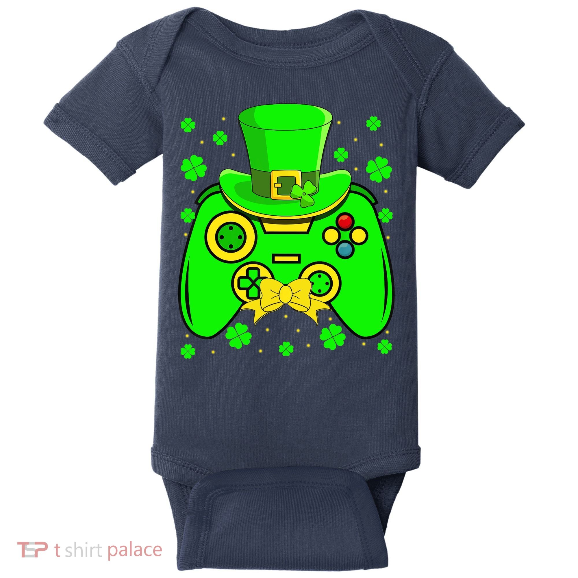 St Patricks Day Video Game Gaming Gamer Gift Baby Bodysuit