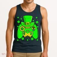St Patricks Day Video Game Gaming Gamer Gift Tank Top thumb 3
