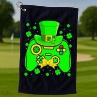 St Patricks Day Video Game Gaming Gamer Gift Golf Towel thumb 1