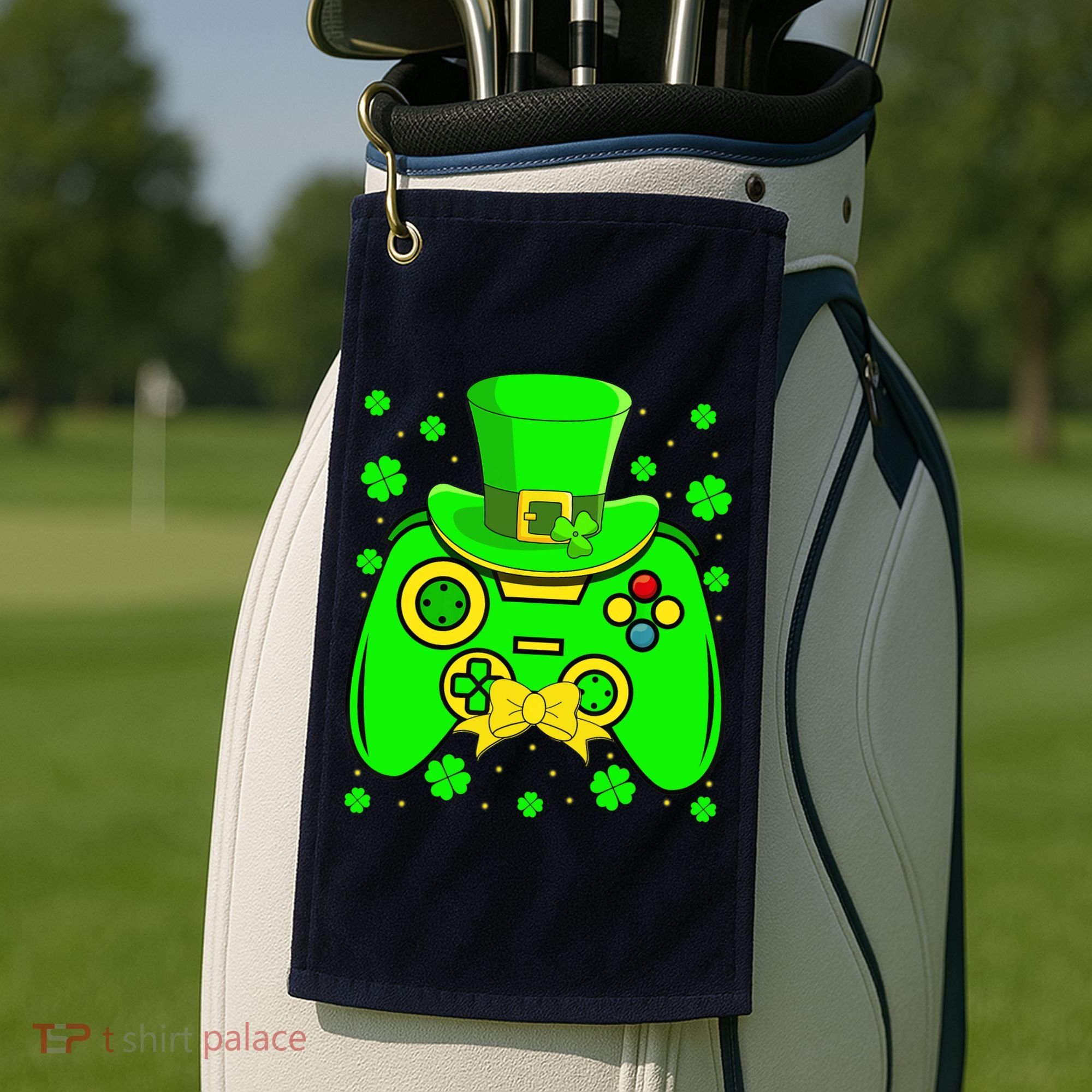 St Patricks Day Video Game Gaming Gamer Gift Golf Towel