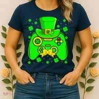 St Patricks Day Video Game Gaming Gamer Gift Women's T-Shirt thumb 2