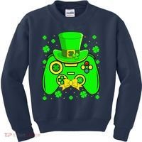 St Patricks Day Video Game Gaming Gamer Gift Kids Sweatshirt thumb 0