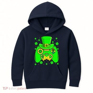 St Patricks Day Video Game Gaming Gamer Gift Kids Hoodie