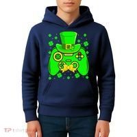 St Patricks Day Video Game Gaming Gamer Gift Kids Hoodie thumb 4