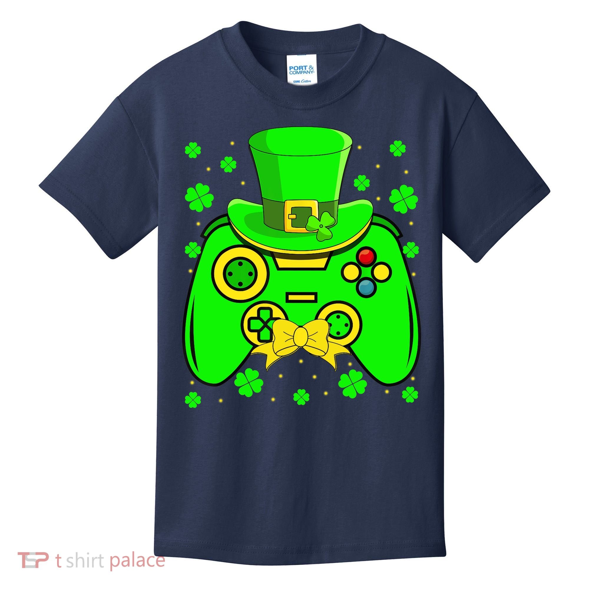 St Patricks Day Video Game Gaming Gamer Gift Kids T-Shirt