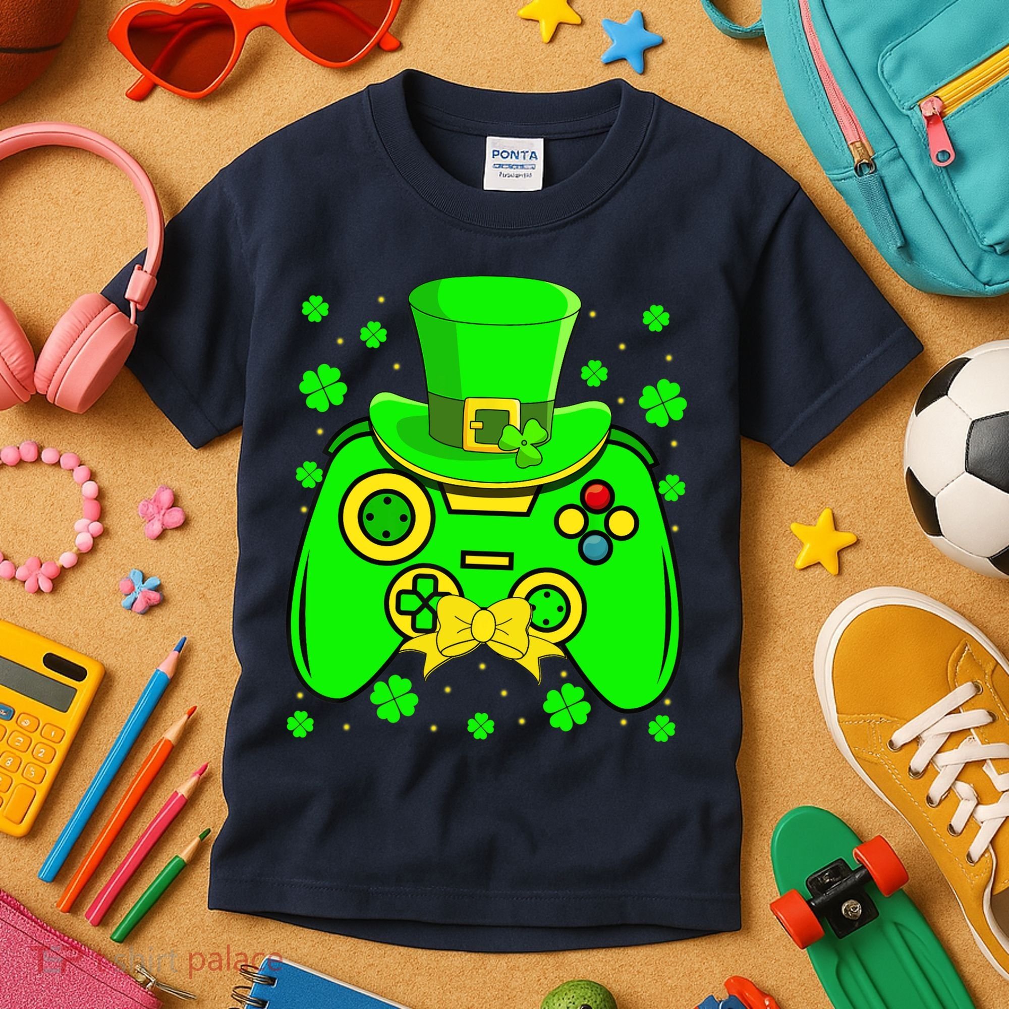 St Patricks Day Video Game Gaming Gamer Gift Kids T-Shirt