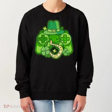 St Patricks Day Lucky Video Game Controller Women's Sweatshirt