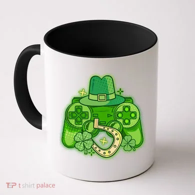 St Patricks Day Lucky Video Game Controller Coffee Mug