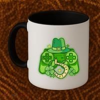 St Patricks Day Lucky Video Game Controller Coffee Mug thumb 2