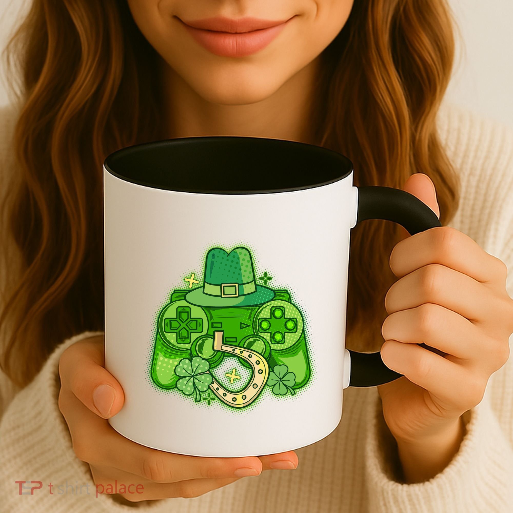 St Patricks Day Lucky Video Game Controller Coffee Mug