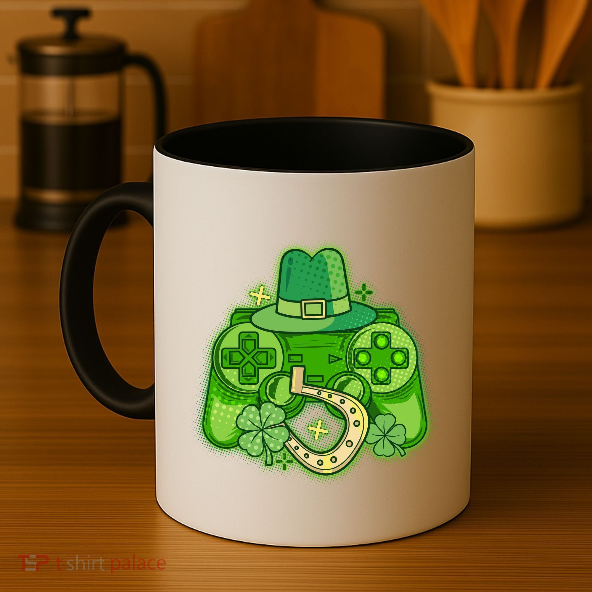 St Patricks Day Lucky Video Game Controller Coffee Mug