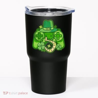 St Patricks Day Lucky Video Game Controller Tumbler