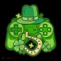 St Patricks Day Lucky Video Game Controller Baby Bodysuit thumb 2