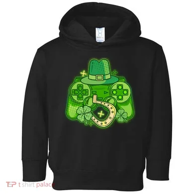 St Patricks Day Lucky Video Game Controller Toddler Hoodie