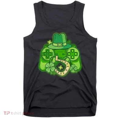 St Patricks Day Lucky Video Game Controller Tank Top