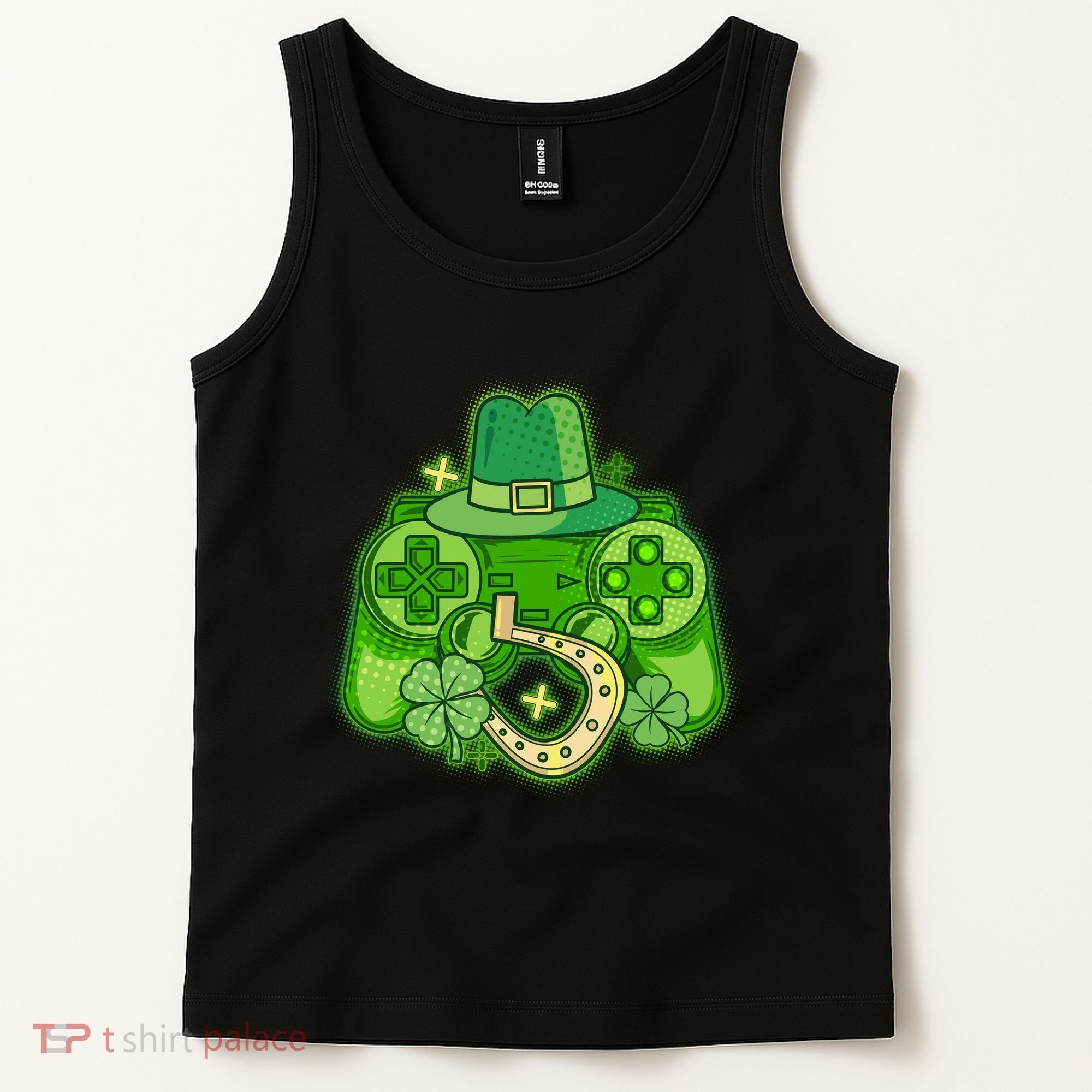 St Patricks Day Lucky Video Game Controller Tank Top