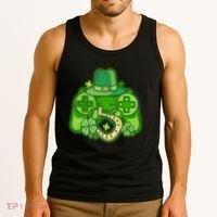 St Patricks Day Lucky Video Game Controller Tank Top thumb 3