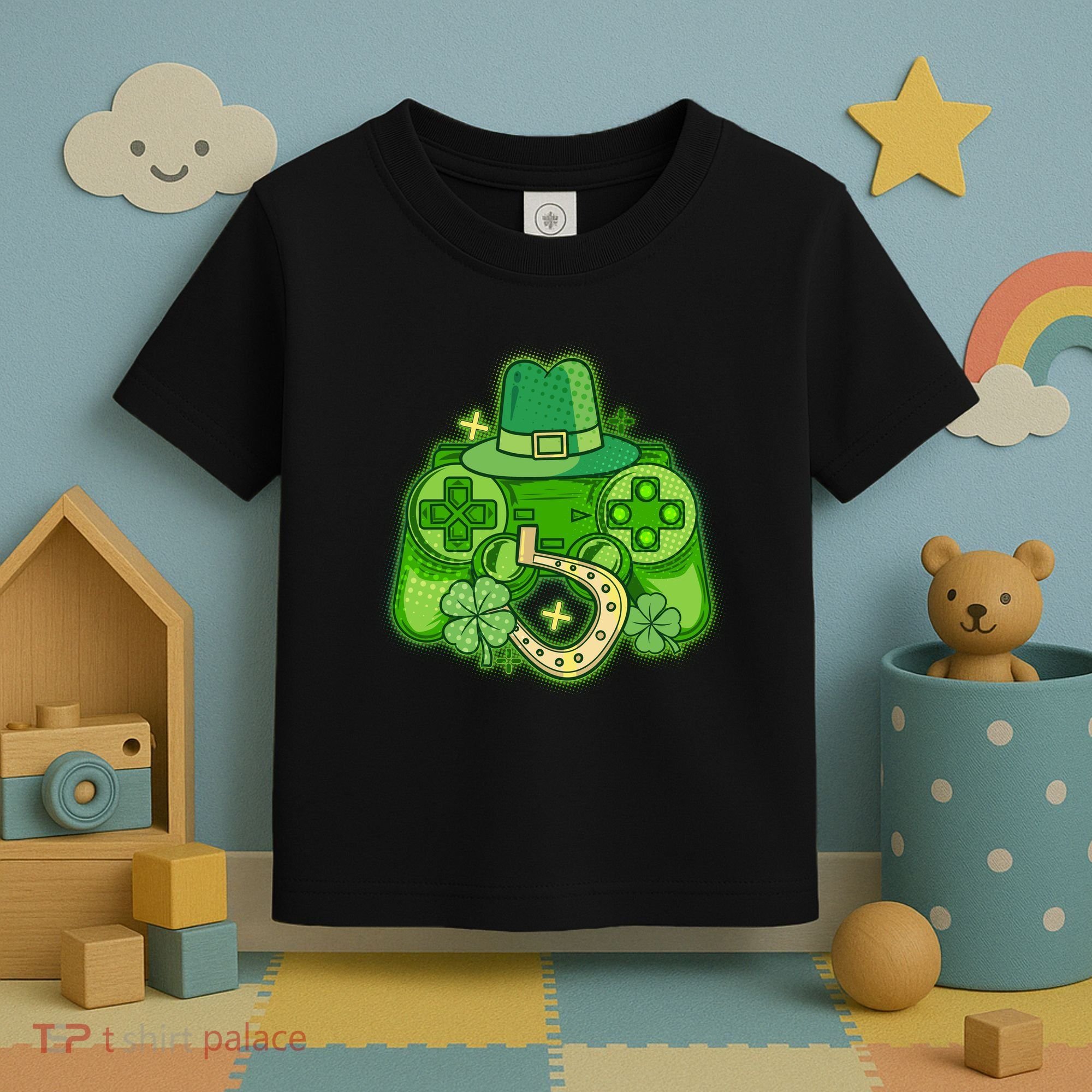 St Patricks Day Lucky Video Game Controller Toddler T-Shirt