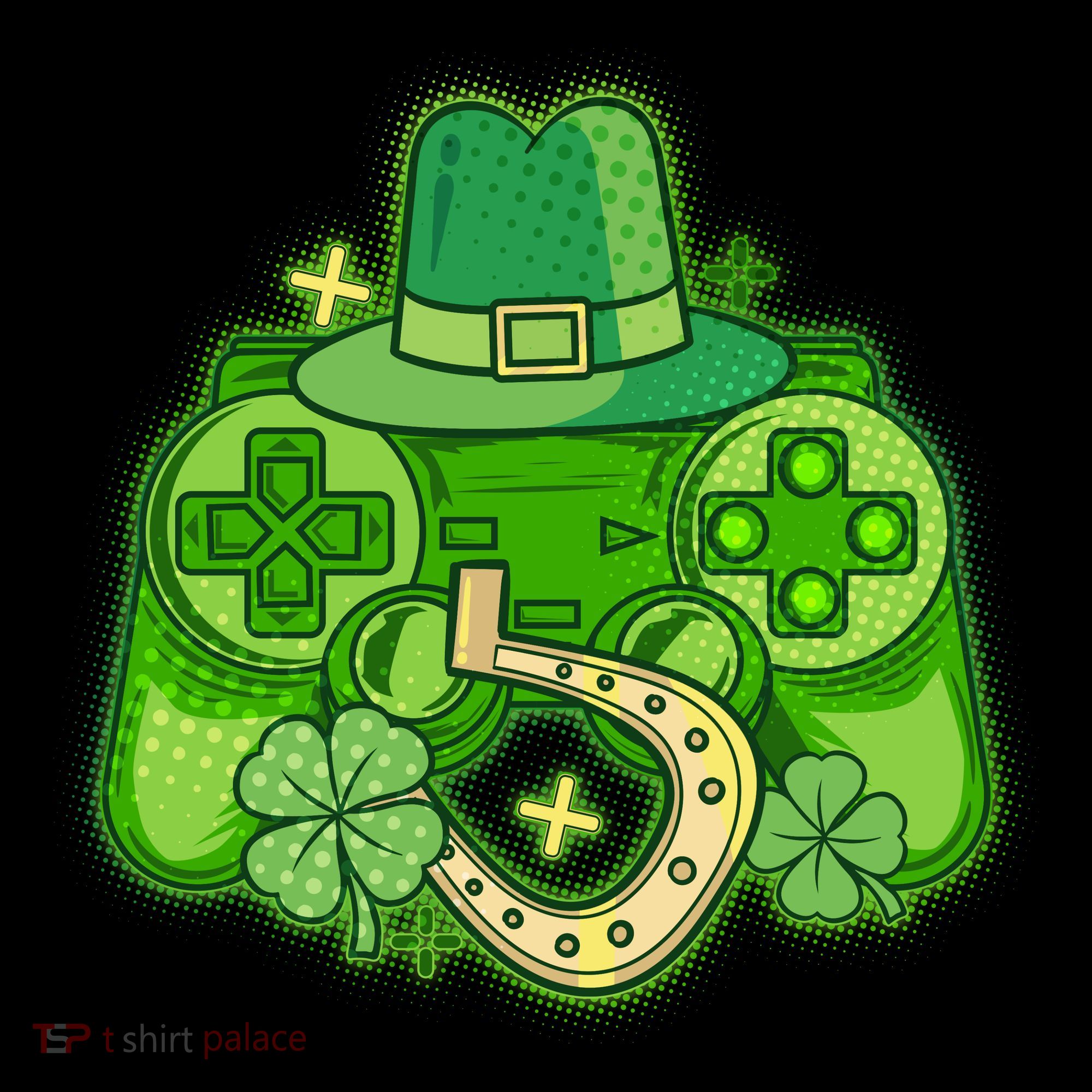 St Patricks Day Lucky Video Game Controller Kids Long Sleeve Shirt