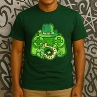 St Patricks Day Lucky Video Game Controller T-Shirt thumb 3