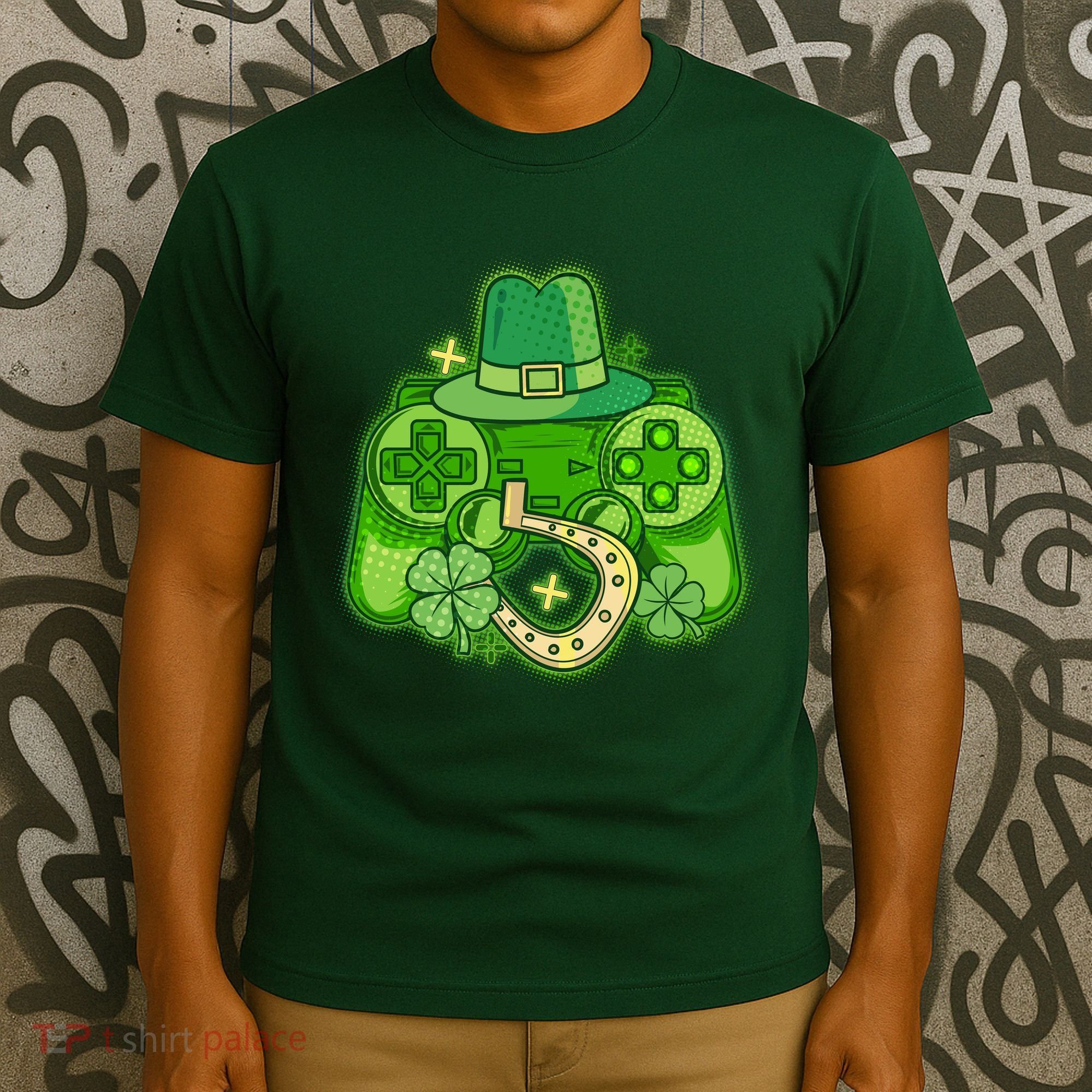 St Patricks Day Lucky Video Game Controller T-Shirt